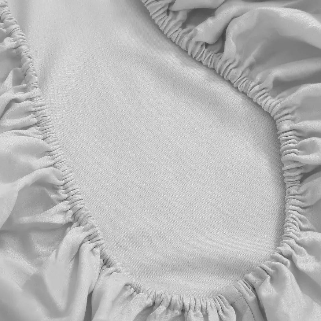 DreamZ 4 Pcs Natural Bamboo Cotton Bed Sheet Set in Size Double Grey Deals499