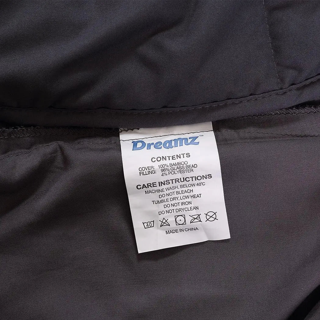 DreamZ 5KG Weighted Blanket Promote Deep Sleep Anti Anxiety Single Dark Grey Deals499
