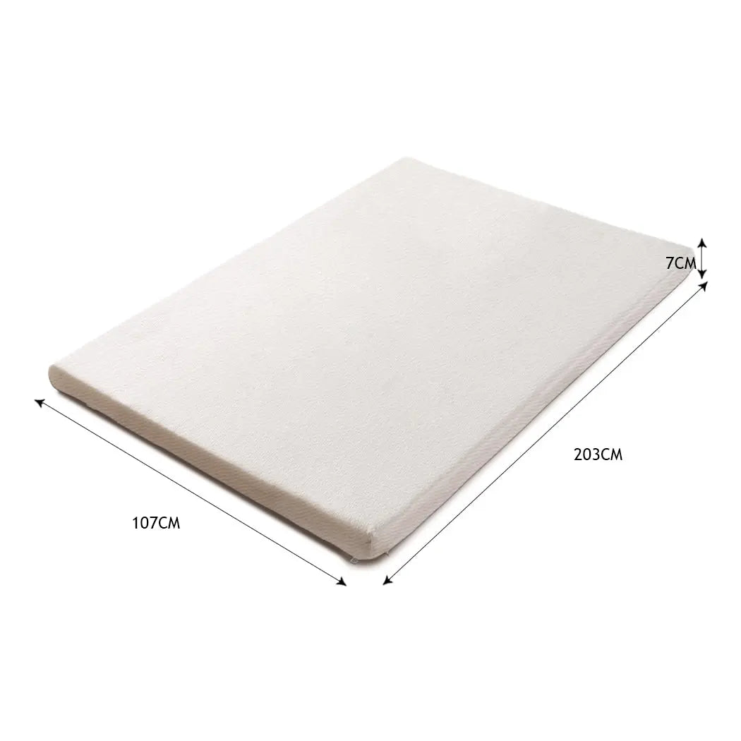 DreamZ 7cm Memory Foam Bed Mattress Topper Polyester Underlay Cover King Single Deals499