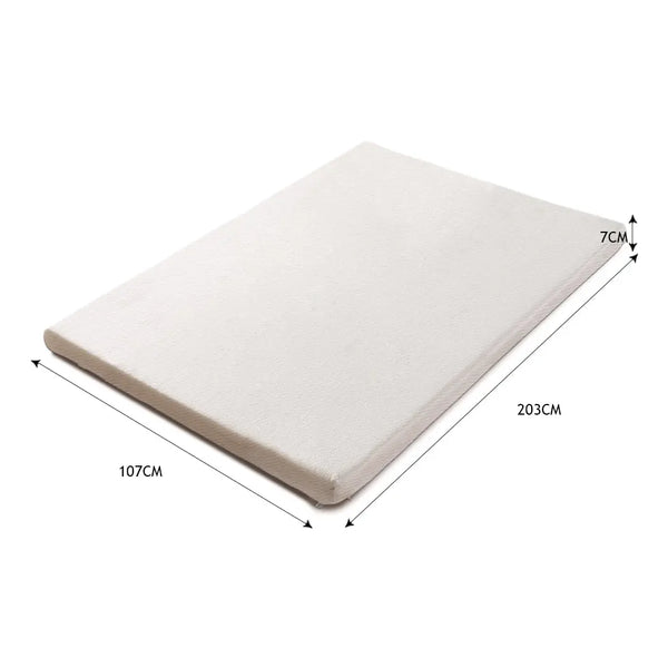DreamZ 7cm Memory Foam Bed Mattress Topper Polyester Underlay Cover King Single Deals499