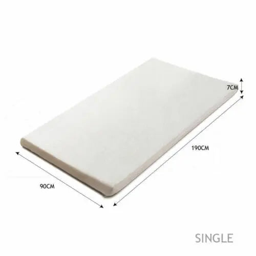DreamZ 7cm Memory Foam Bed Mattress Topper Polyester Underlay Cover Single Deals499