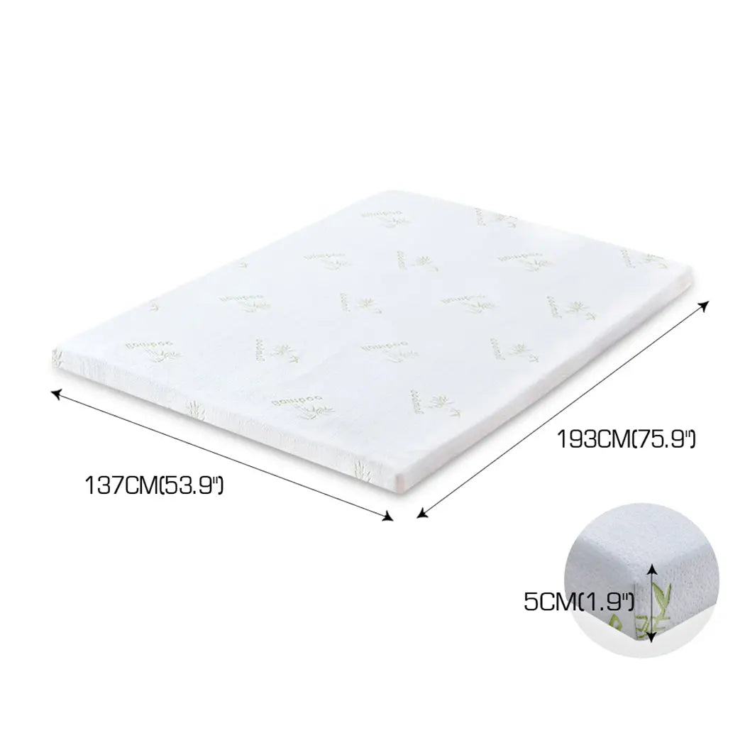 DreamZ 8cm Thickness Cool Gel Memory Foam Mattress Topper Bamboo Fabric Double Deals499