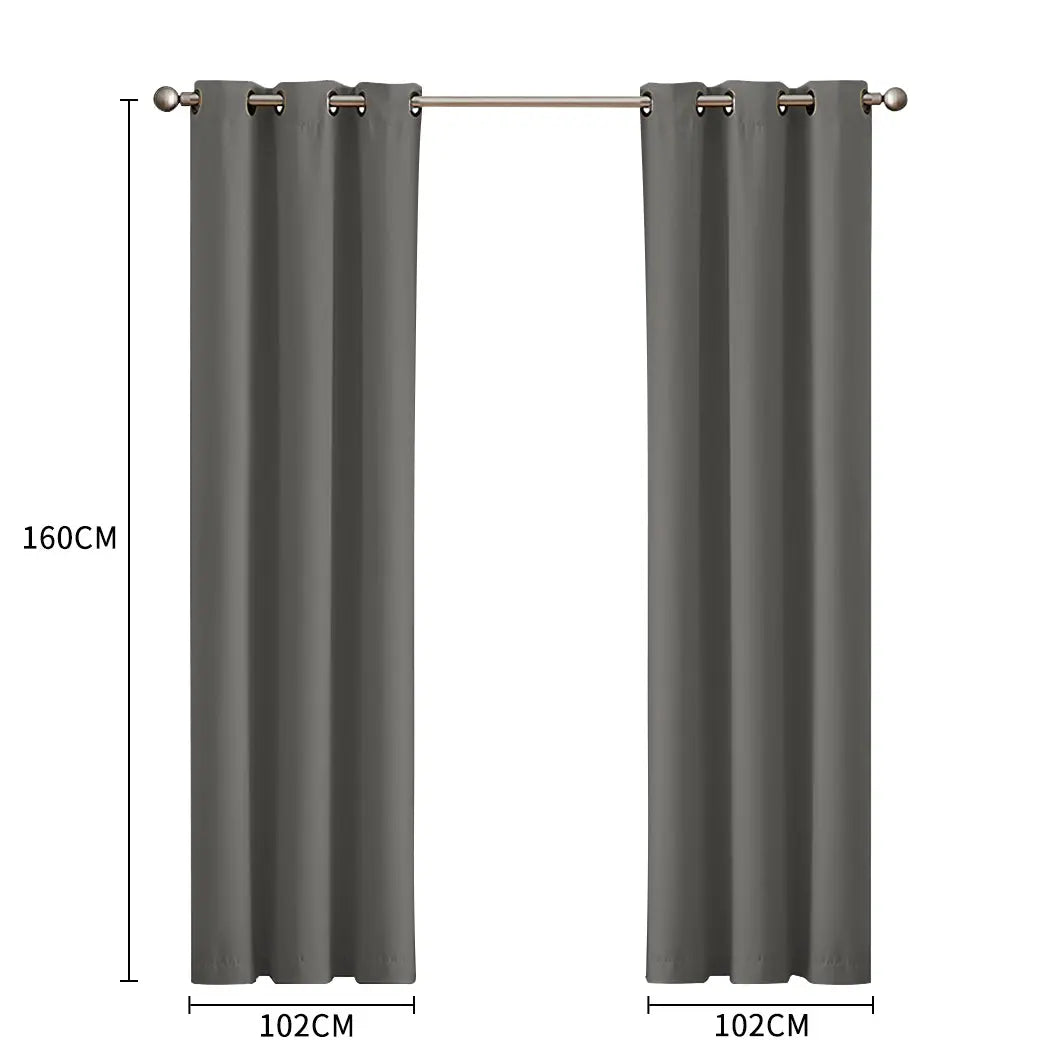 DreamZ Blockout Curtain Blackout Curtains Eyelet Room 102x160cm Charcoal Deals499