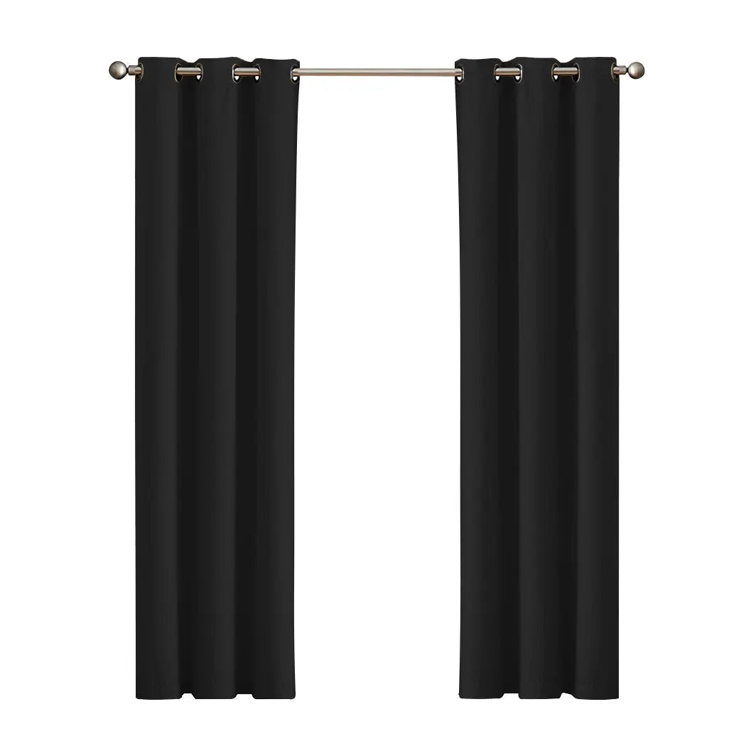 DreamZ Blockout Curtain Blackout Curtains Eyelet Room 102x213cm Black Deals499