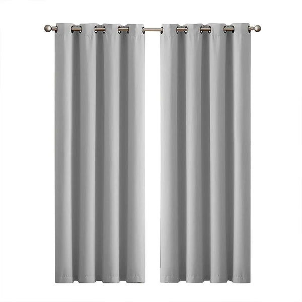 DreamZ Blockout Curtain Blackout Curtains Eyelet Room 102x275cm Grey Deals499