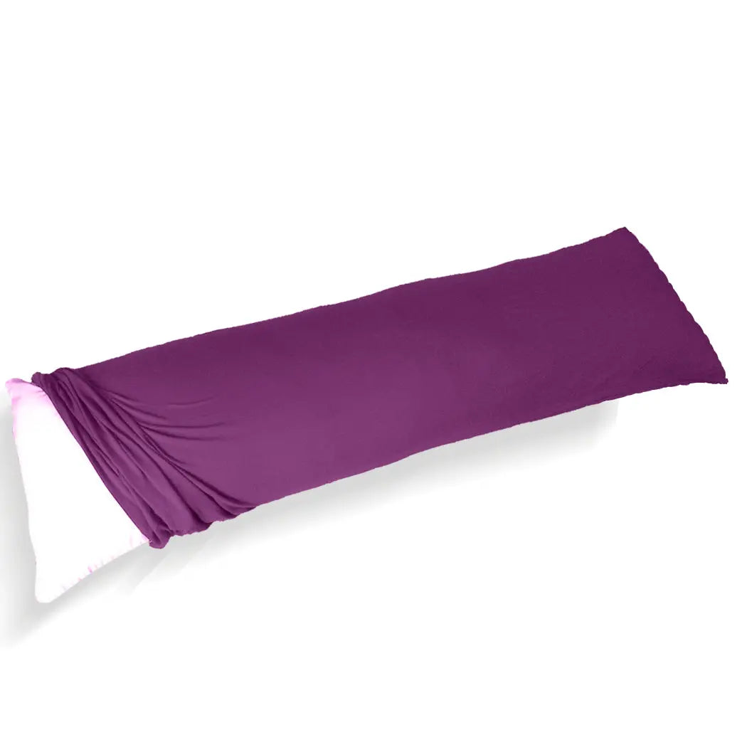 DreamZ Body Full Long Pillow Luxury Slip Cotton Maternity Pregnancy 137cm Plum Deals499