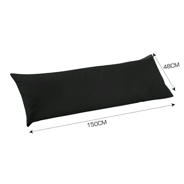 DreamZ Body Full Long Pillow Luxury Slip Cotton Maternity Pregnancy 150cm Black Deals499