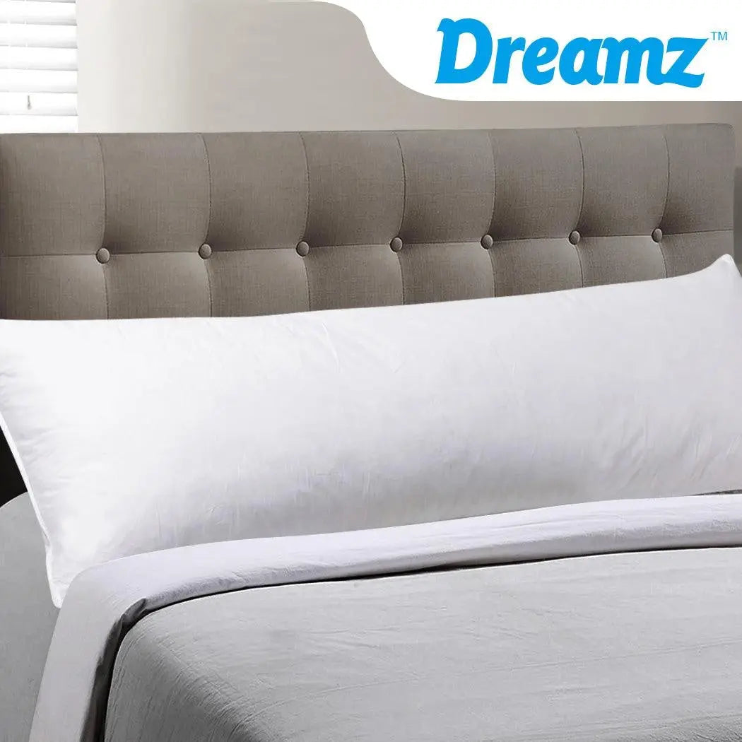 DreamZ Body Full Long Pillow Luxury Slip Cotton Maternity Pregnancy 150cm White Deals499