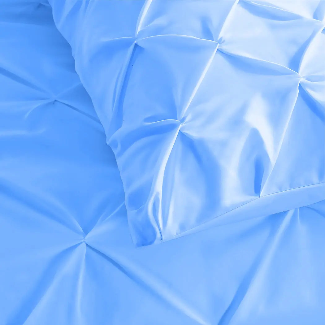 DreamZ Diamond Pintuck Duvet Cover and Pillow Case Set in UK Size in Navy Colour Deals499