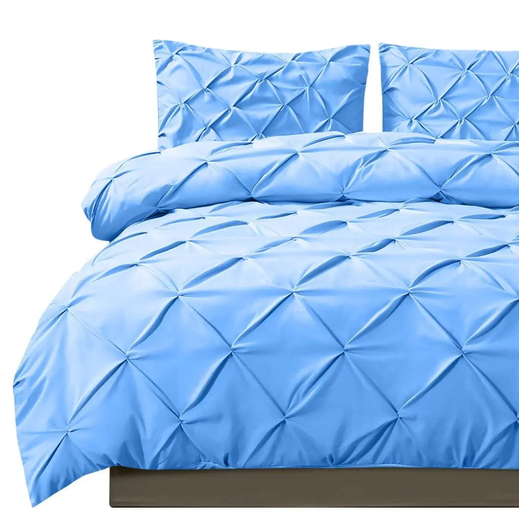 DreamZ Diamond Pintuck Duvet Cover and Pillow Case Set in UQ Size in Navy Colour Deals499