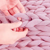 DreamZ Knitted Weighted Blanket Chunky Bulky Knit Throw Blanket 6.5KG Pink Deals499