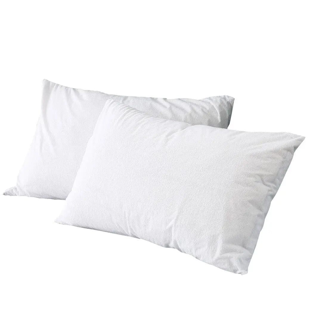 DreamZ Pillow Protector Pillowcase Cases Cover Terry Cotton Soft Standard x2 Deals499