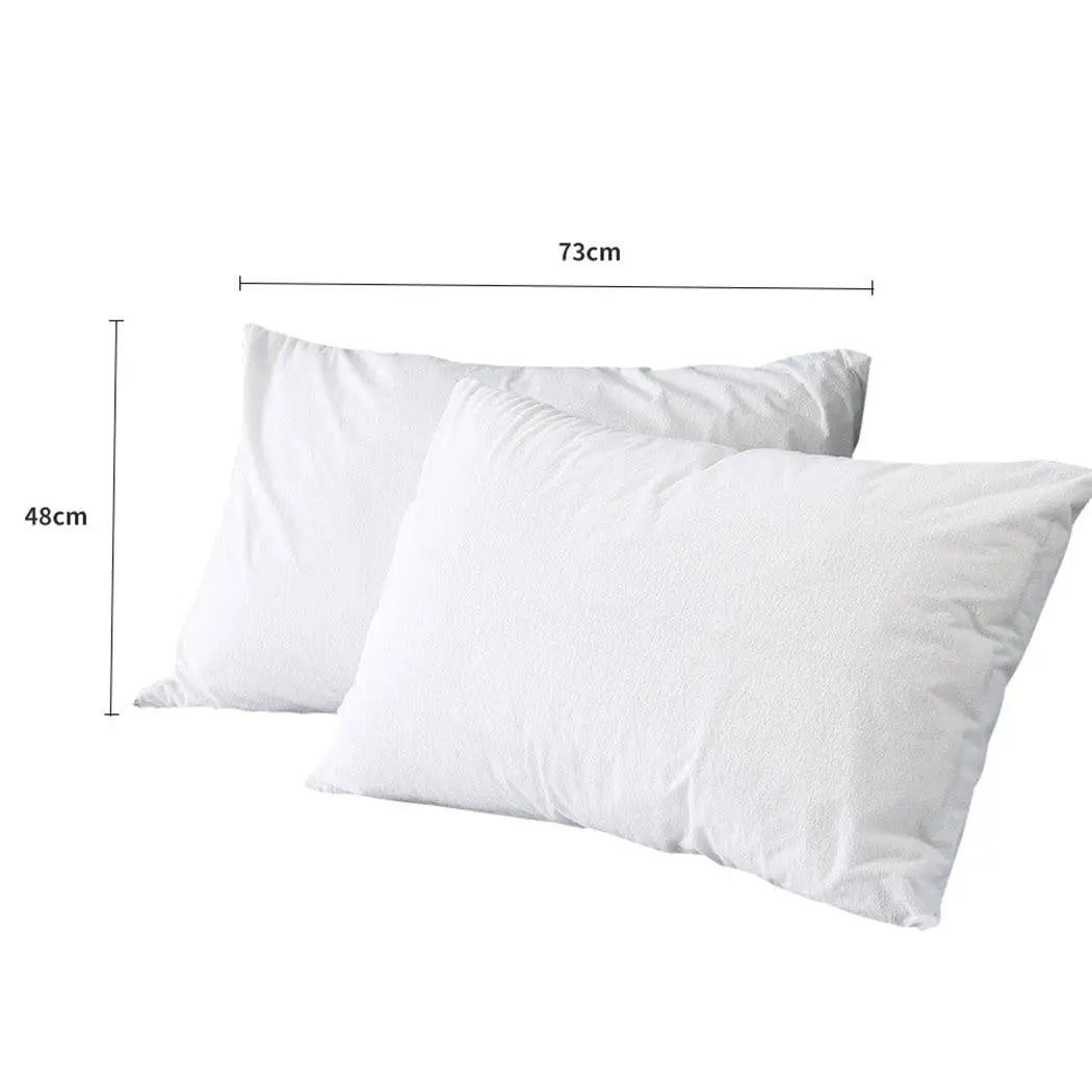 DreamZ Pillow Protector Pillowcase Cases Cover Terry Cotton Soft Standard x2 Deals499
