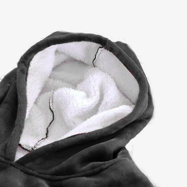 DreamZ Plush Warm Fleece Sherpa Hoodie Sweatshirt Huggle Blanket Pajamas Grey Deals499