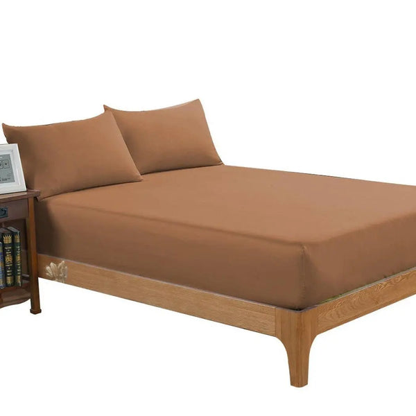 DreamZ Ultra Soft Fitted Bed Sheet with one Pillow Case King Single Chocolate Deals499