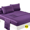 DreamZ Ultra Soft Silky Satin Bed Sheet Set in King Single Size in Purple Colour Deals499