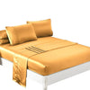 DreamZ Ultra Soft Silky Satin Bed Sheet Set in Queen Size in Gold Colour Deals499