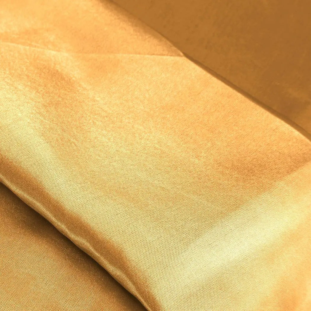 DreamZ Ultra Soft Silky Satin Bed Sheet Set in Queen Size in Gold Colour Deals499