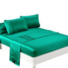 DreamZ Ultra Soft Silky Satin Bed Sheet Set in Queen Size in Teal Colour Deals499