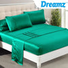 DreamZ Ultra Soft Silky Satin Bed Sheet Set in Queen Size in Teal Colour Deals499