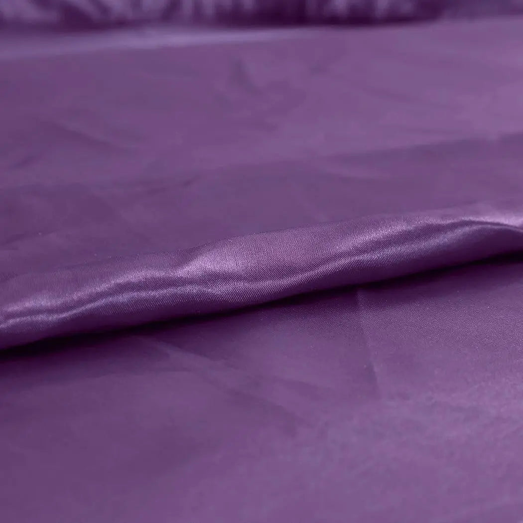 DreamZ Ultra Soft Silky Satin Bed Sheet Set in Single Size in Purple Colour Deals499