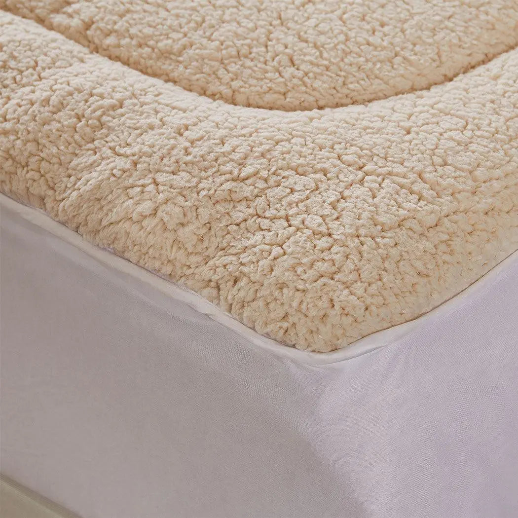 Dreamz Mattress Topper 100% Wool Underlay Reversible Mat Pad Protector Single Deals499