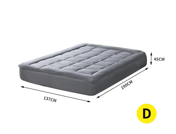 Dreamz Mattress Topper Bamboo Fibre Luxury Pillowtop Mat Protector Cover Double Deals499