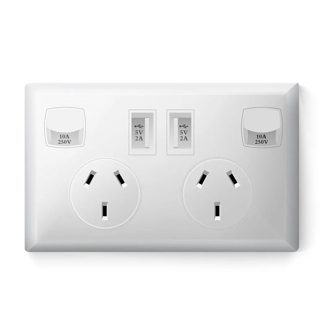 Dual USB Wall Socket Power Point Home Supply Electrical Charger SAA Outlet Plate Deals499