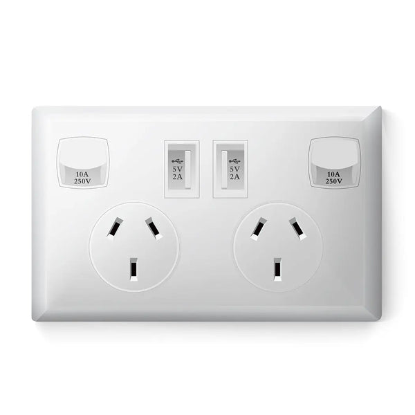 Dual USB Wall Socket Power Point Home Supply Electrical Charger SAA Outlet Plate Deals499