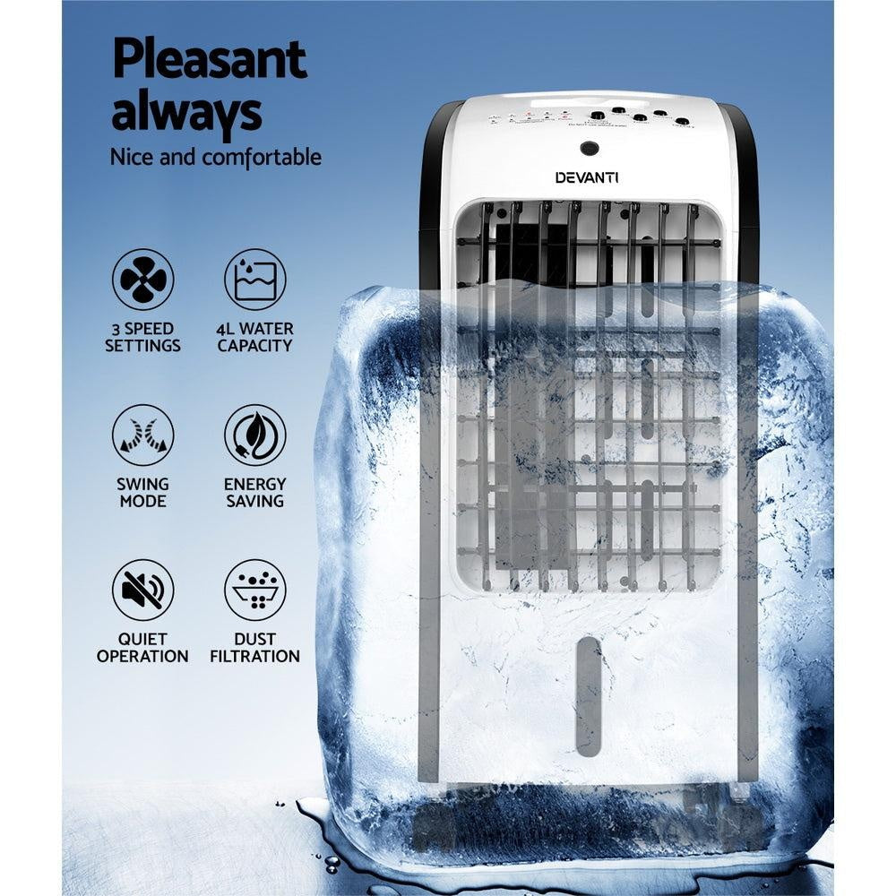 Devanti Evaporative Air Cooler Conditioner Portable 4L Cooling Fan Humidifier Deals499
