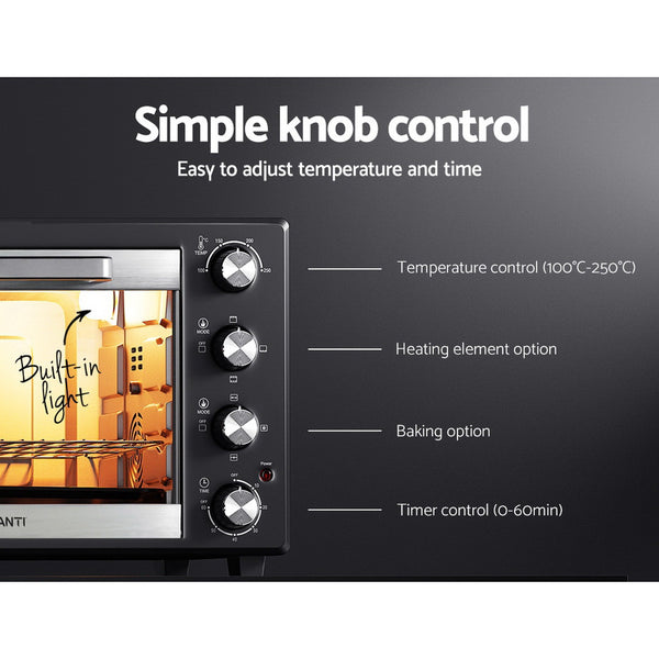 Devanti Electric Convection Oven Bake Benchtop Rotisserie Grill 45L Deals499