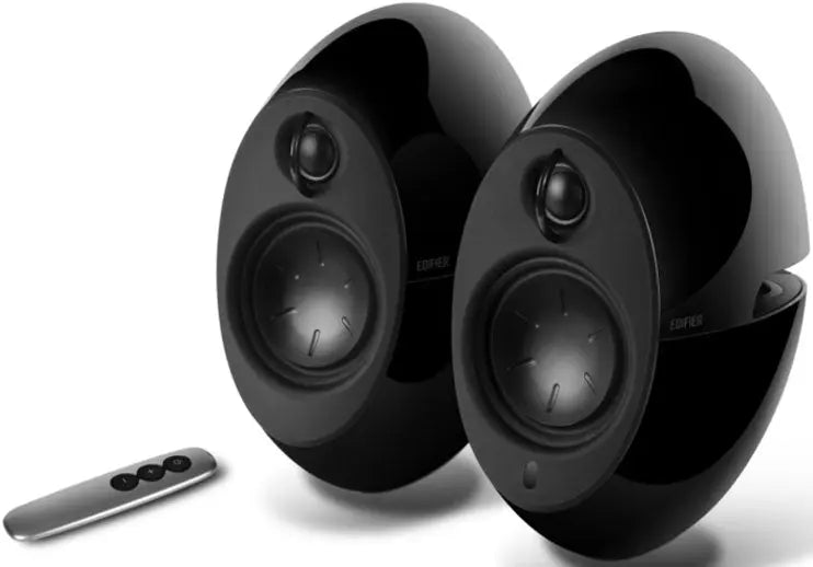 EDIFIER E25HD LUNA HD Bluetooth Speakers Black - BT 4.0/3.5mm AUX/Optical DSP/ 74W Speakers/ Curved design/Dual 2x3 Passive Bass/Wireless Remote EDIFIER