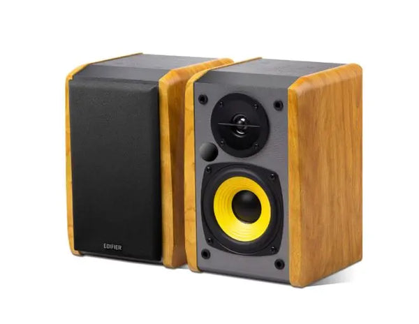 EDIFIER R1010BT - 2.0 Lifestyle Bookshelf Bluetooth Studio Speakers Black - 3.5mm AUX/RCA/BT/Connects 2 Bluetooth devices/Built-in amplifier BROWN EDIFIER