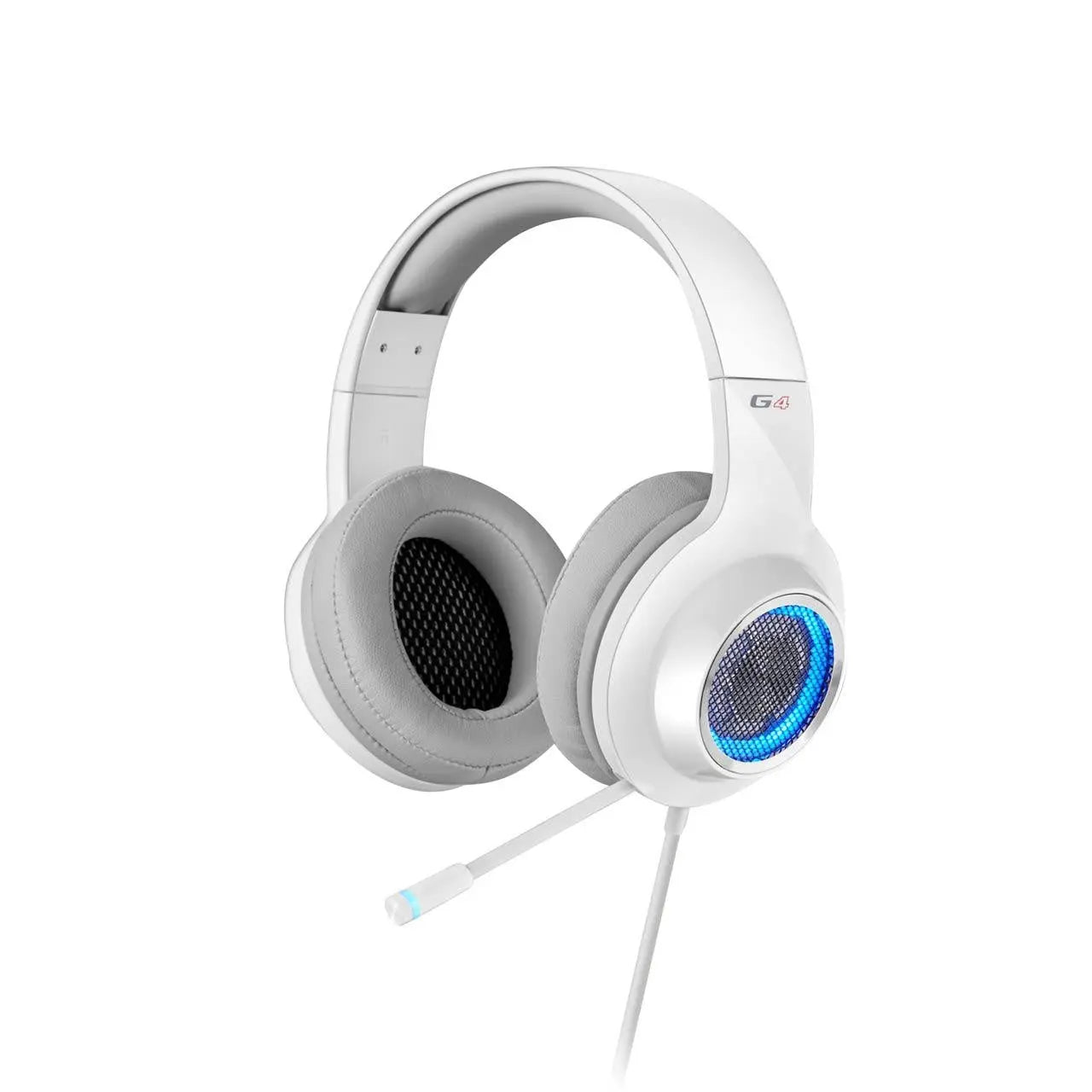 EDIFIER V4 (G4) 7.1 Virtual Surround Sound USB Gaming Headset White - V7.1 Surround Sound/ Retractable Mic/LED Lights Mesh/USB/Gaming/PC/Laptop(LS) EDIFIER