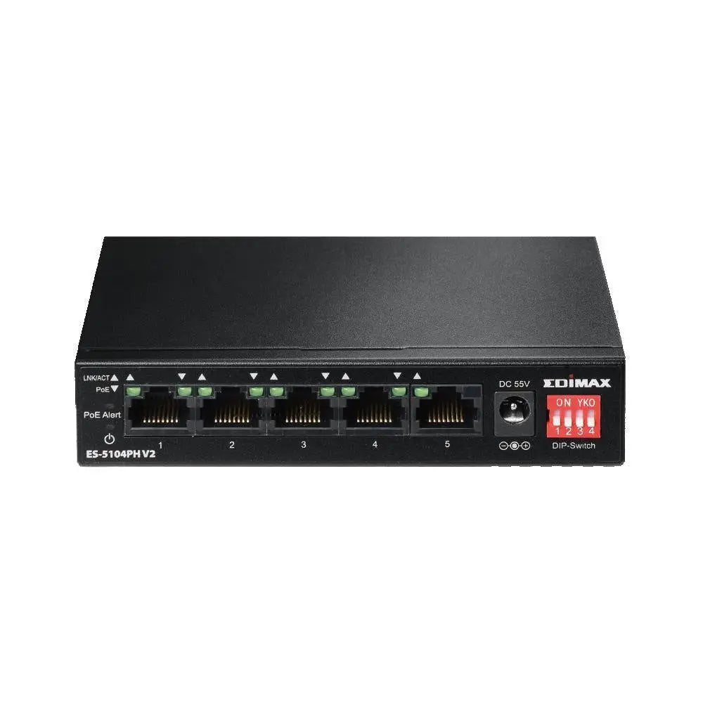 EDIMAX 5-Port 10/100M PoE+ Switch (4 PoE+ ports, 75W) Long Distance PoE EDIMAX