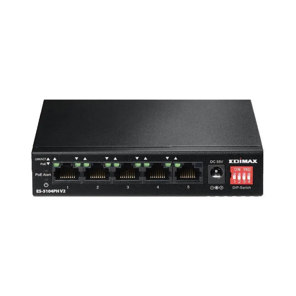 EDIMAX 5-Port 10/100M PoE+ Switch (4 PoE+ ports, 75W) Long Distance PoE EDIMAX