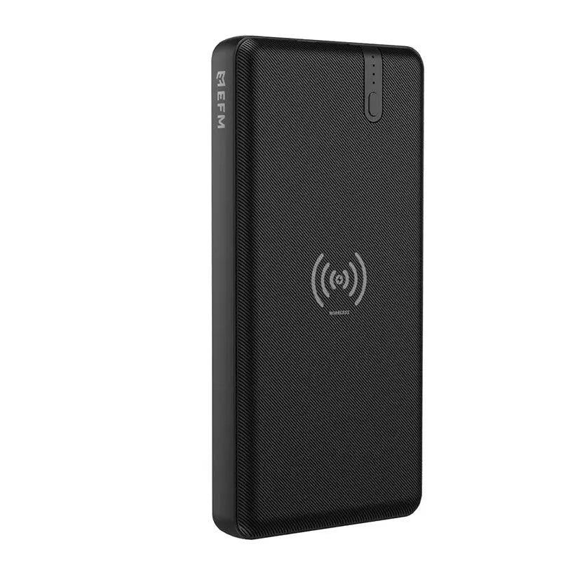EFM 15W QI CERTIFIED WIRELESS POWER BANK 10000mAh - Black EFM
