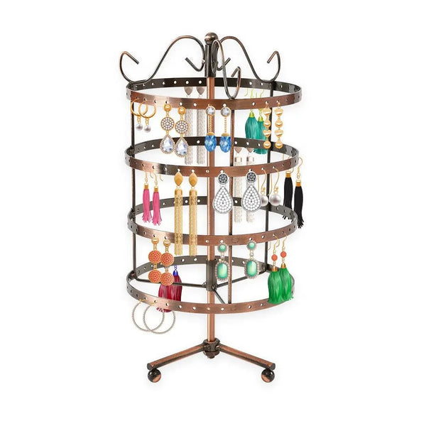 Earring Holder Stand Jewelry Display Hanging Rack Storage Metal Organizer 4 Tier Bronze Deals499