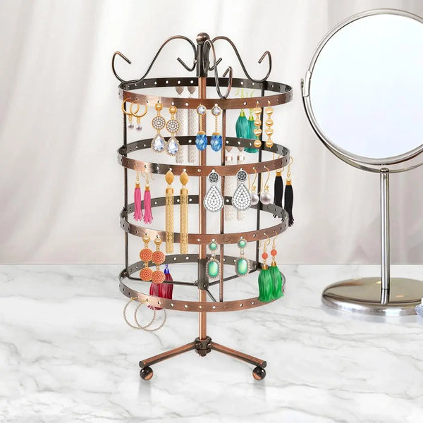 Earring Holder Stand Jewelry Display Hanging Rack Storage Metal Organizer 4 Tier Bronze Deals499