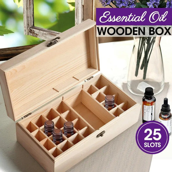 Essential Oil Storage Box Wooden 25 Slots Aromatherapy Container Organiser Deals499