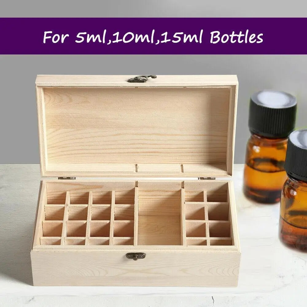 Essential Oil Storage Box Wooden 25 Slots Aromatherapy Container Organiser Deals499