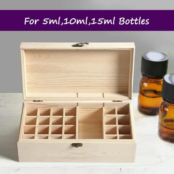 Essential Oil Storage Box Wooden 25 Slots Aromatherapy Container Organiser Deals499