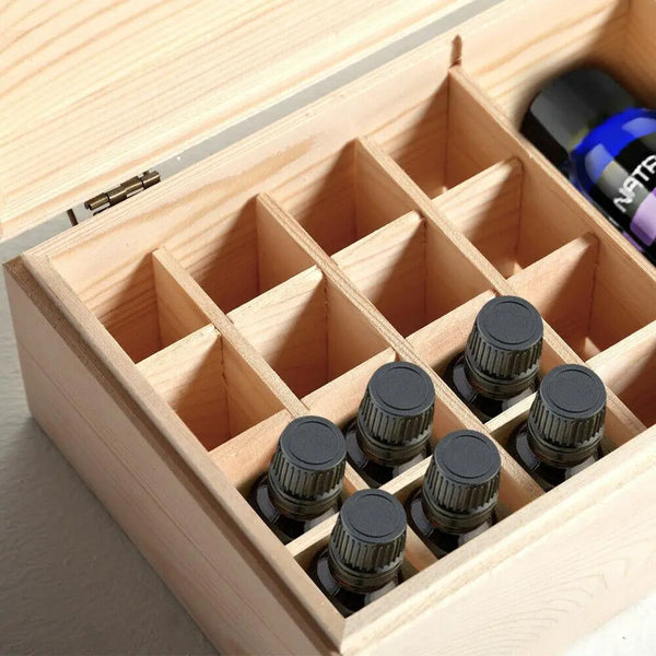 Essential Oil Storage Box Wooden 25 Slots Aromatherapy Container Organiser Deals499