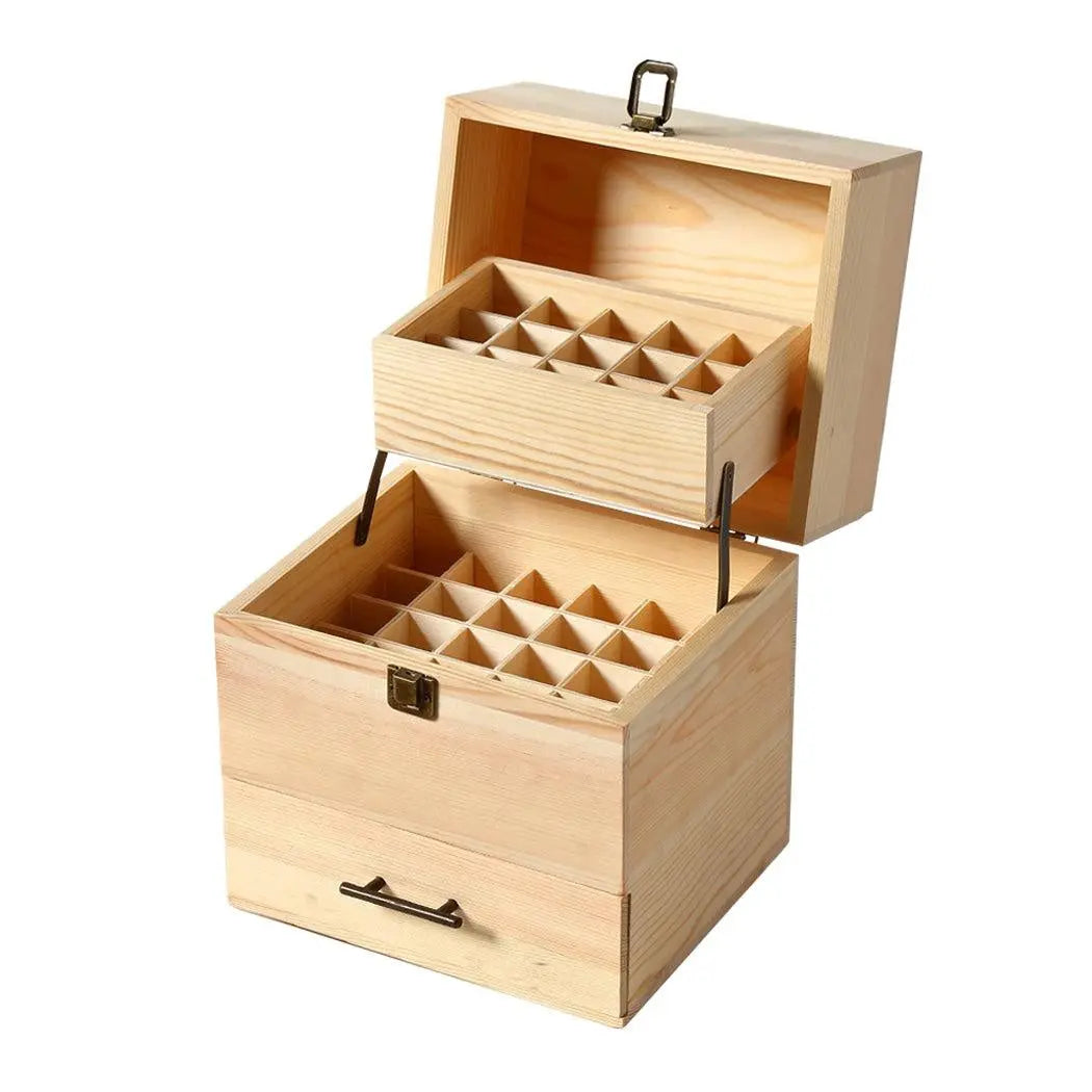 Essential Oil Storage Box Wooden 59 Slots Aromatherapy Organiser Container Case Deals499