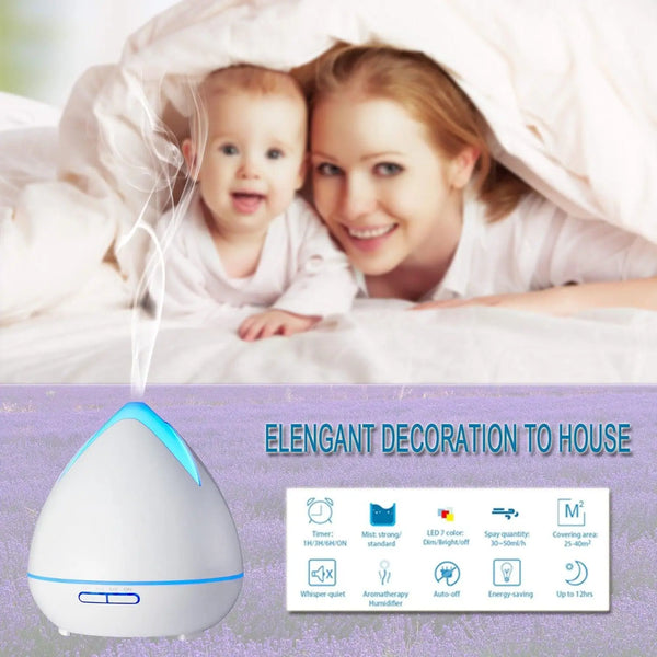 Essential Oils Ultrasonic Aromatherapy Diffuser Air Humidifier Purify 400ML White Deals499