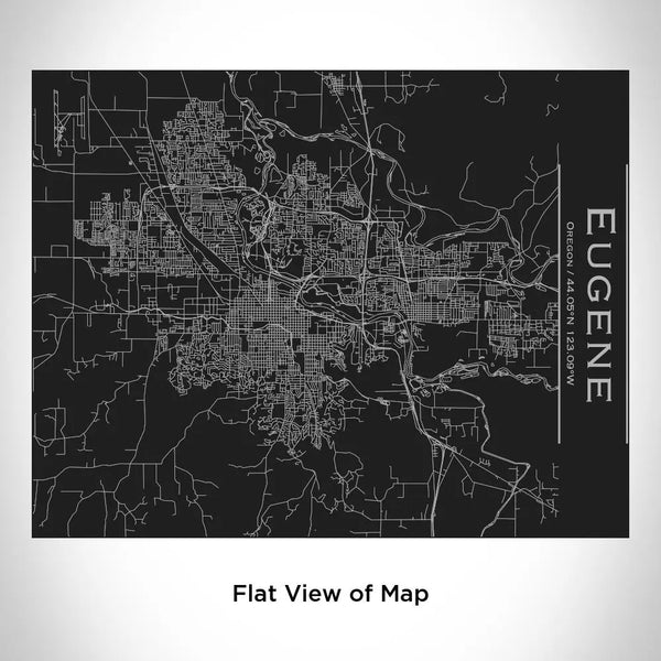 Eugene - Oregon Map Bottle with Bamboo Top in Matte Black Cyan Castor