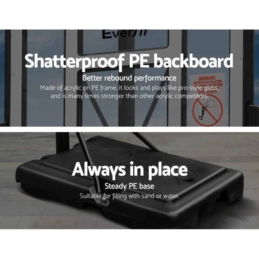 Everfit 3.05M Basketball Hoop Stand System Ring Portable Net Height Adjustable Blue Deals499