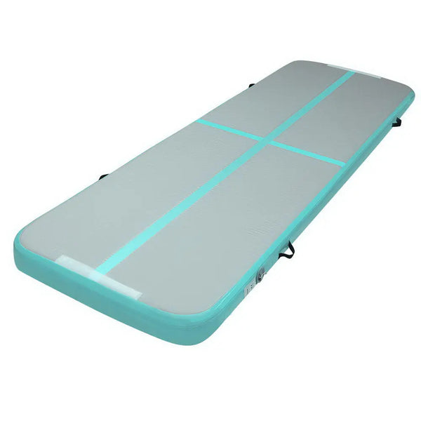 Everfit 3m x 1m Air Track Mat Gymnastic Tumbling Mint Green and Grey Deals499