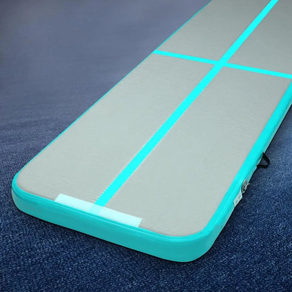 Everfit 3m x 1m Air Track Mat Gymnastic Tumbling Mint Green and Grey Deals499