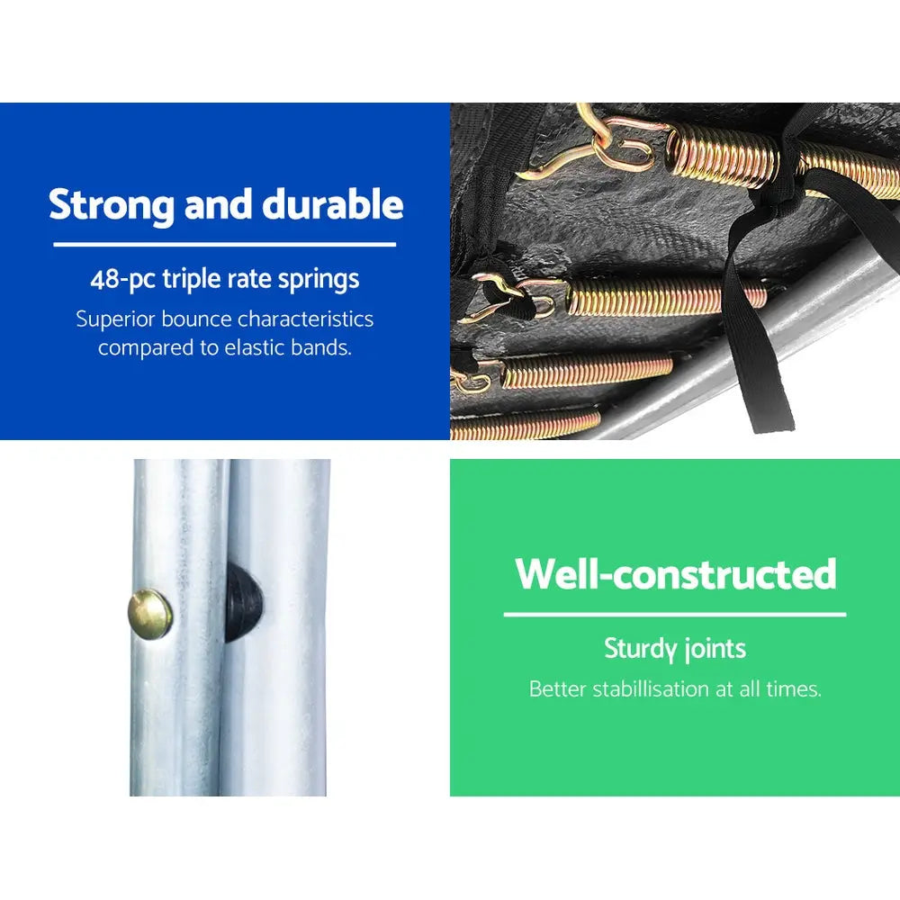 Everfit 8FT Trampoline Round Trampolines Kids Present Gift Enclosure Safety Net Pad Outdoor Orange Deals499